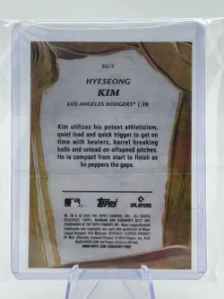 2025 Bowman's Best Hyeseong Kim Strokes of Gold RC Rookie SSP #SG-7 Dodgers - Image 2