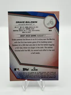 2025 Bowman's Best - Drake Baldwin /250 Rookie Purple Lazer - #60 (RC) - Image 2
