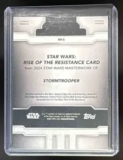 2024 Topps Star Wars Masterwork Stormtrooper Rise of the Resistance Relics #RR-S - Image 2