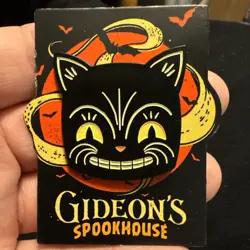 Gideon's Bakehouse Spookhouse Black Cat Glow In Dark Limited Edition Pin 2024 - Image 2