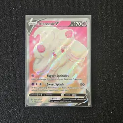 Pokemon Alcremie v Full Art Holo Card 064/072 Shining Fates Ultra Rare - Image 1