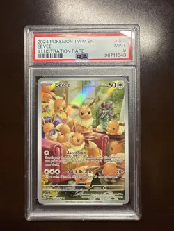 Pokemon Twilight Masquerade Eevee Illustration Holo Foil Card #188/167 PSA 9 - Image 1
