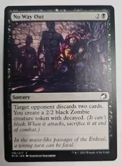 MTG Magic The Gathering Card No Way Out Sorcery Black Midnight Hunt 2021 - Image 1