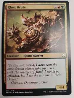 MTG Magic The Gathering Card Rhox Brute Creature Rhino Warrior Battlebond 2018 - Image 1