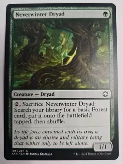 MTG Magic The Gathering Card Neverwinter Dryad Creature Dryad Green AFR - Image 1