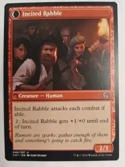 MTG Magic The Gathering Card Town Gossipmonger Creature Human Incited Rabble SOI - Image 1