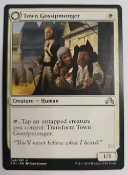 MTG Magic The Gathering Card Town Gossipmonger Creature Human Incited Rabble SOI - Image 2