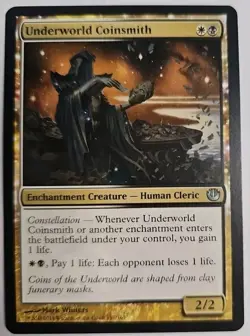 MTG Magic The Gathering Card Underworld Coinsmith Enchantment Creature Human - Image 1