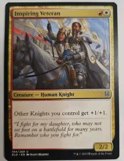 MTG Magic The Gathering Card Inspiring Veteran Creature Human Knight Red White - Image 1