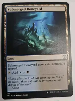 MTG Magic The Gathering Card Submerged Boneyard Land ZNC Zendikar Rising Command - Image 1