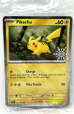 Pikachu 025/165 Pokemon TCG Holiday Calendar 2025 Holo Festive Stamp Promo Card - Image 2