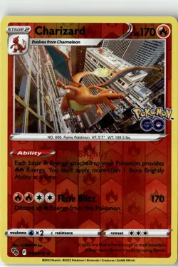 Charizard Holo Rare Pokemon GO 010/078 NM - Image 1