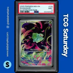 2025 POKEMON MEGA EVOLUTION #133/132 BULBASAUR ILLUSTRATION RARE PSA 9 - Image 1
