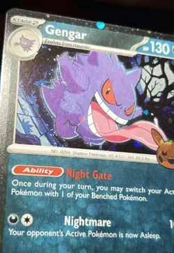 MOON & BODY DOUBLE WHOLE SWIRL 🌀💫 BLEED Gengar 057/091 Halloween Holo Pokemon - Image 1