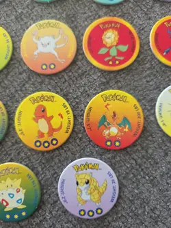 17 Vintage 1998 Pokemon Cardboard Coin Pog Pikachu Charizard Alakazam Electabuzz - Image 2