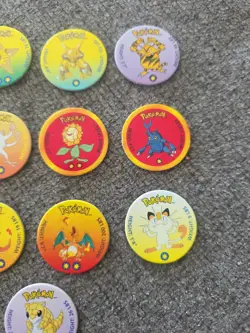 17 Vintage 1998 Pokemon Cardboard Coin Pog Pikachu Charizard Alakazam Electabuzz - Image 4