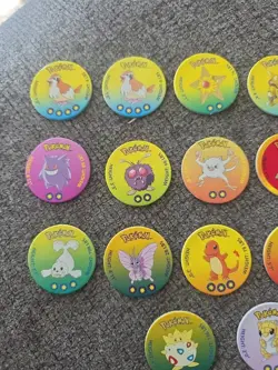 17 Vintage 1998 Pokemon Cardboard Coin Pog Pikachu Charizard Alakazam Electabuzz - Image 5