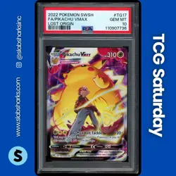 2022 POKEMON SWSH LOST ORIGIN TRAINER GALLERY #TG17/TG30 PIKACHU VMAX PSA 10 - Image 1