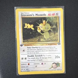 Pokemon TCG Giovanni's Meowth 1st Edition Gym Challenge 43/132 Uncommon 40 HP - Image 1