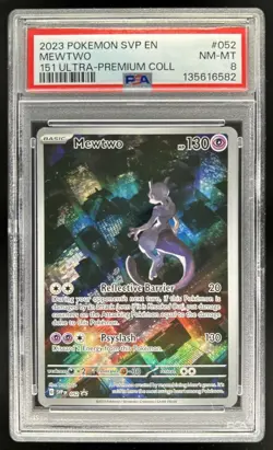 2023 Pokemon SV Black Star Promos Mewtwo #052 PSA 8 - Image 1