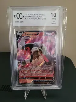 Pokemon TCG Houndoom v Darkness Ablaze Holo Ultra Rare Card 021/189 BCCG MINT 10 - Image 1