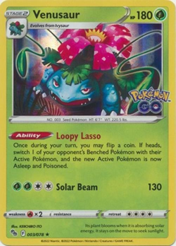 Venusaur - 003/078 - Pokemon Go Sword & Shield Holo Rare Card NM - Image 1