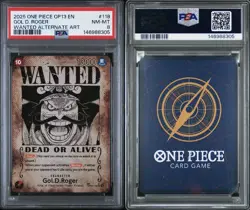 PSA 8 2025 ONE PIECE CARRYING ON HIS WILL WANTED ALT ART #118 GOL D. ROGER - Image 3