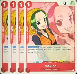 One Piece TCG - 4er Playset - OP02-015 Makino UC/EN/NM - Image 1