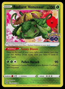 Pokemon Card - Radiant Venusaur Pokemon GO 004/078 Radiant Rare 2022 - Image 1