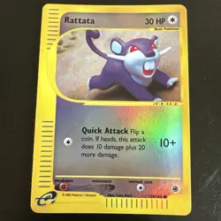 Pokemon Card - Rattata Expedition Base Set 128/165 Reverse Holo Common LP - Image 1