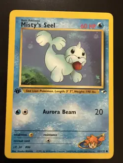 Misty's Seel 1st Edition Common 88/132 2000 Gym Heroes Pokemon Card LP+ - Image 1
