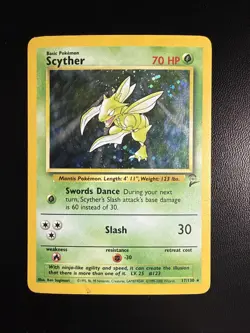 Scyther 17/130 Holo Rare Base Set 2 Pokemon Card - Image 1