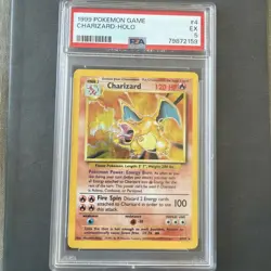 1999 Pokemon TCG Base Set Shadowless Charizard Holo Rare Card 4/102 PSA 5 - Image 1