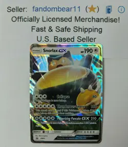 ULTRA RARE Snorlax GX Pokemon SM05 SM Black Star PROMO CARD Holo Foil Snorelax - Image 1