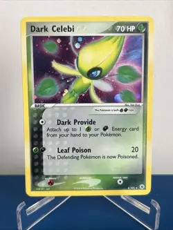 Pokemon Dark Celebi Holo Rare Card 4/101 EX Hidden Legends LP Condition - Image 1