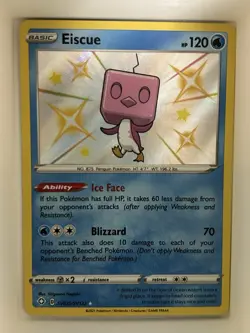 Pokemon Eiscue Shining Fates: Shiny Vault Holo Rare Card SV035/SV122 - Image 1