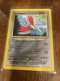 Pokemon TCG Skarmory Neo Revelation Card 23/64 Unlimited Rare Non-Holo - Image 1
