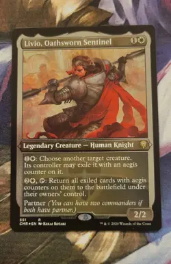 MTG Livio, Oathsworn Sentinel Commander Legends 551 Foil Rare - Image 1