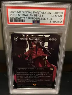 MTG Final Fantasy Vincent Valentine Galian Beast #0383 Borderless Foil - PSA 10 - Image 1