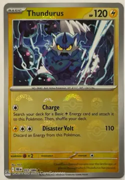 Thundurus 033/86 Pokeball Holo Rare - SV10.5 - Black Bolt - NM - Pokemon TCG - Image 1