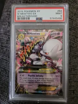 2015 POKEMON XY BREAKTHROUGH #64 M MEWTWO EX PSA 9 - Image 1