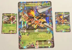 Pokemon TCG Beedrill EX, Mega Beedrill EX Standard & Oversized Lot XY158 - Image 1