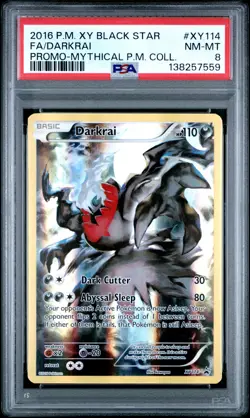 Darkrai XY114 Mythical Pokemon Collection Black Star Promo Pokemon PSA 8 - Image 1