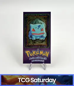 1999 TOPPS POKEMON TV ANIMATION ED. OVERSIZED BOX TOPPER #3 OF 5 BULBASAUR JUMBO - Image 1