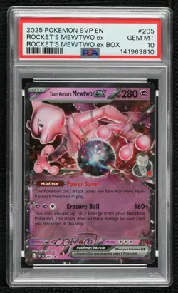 Team Rocket's Mewtwo ex Pokemon Scarlet & Violet Black Star Promo PSA 10 GEM MT - Image 1