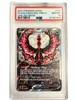 Pokemon SWSH Galarian Moltres V Chilling Reign 177 PSA 10 - Image 1