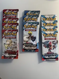 Pokemon TCG Fun Packs | 4 Destined Rivals | 3 Journey Together | 4 Paradox Rift - Image 1