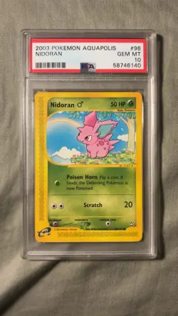 2003 POKEMON AQUAPOLIS #96 NIDORAN PSA 10 - Image 1