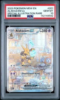 2023 POKEMON MEW EN-151 SPECIAL ILLUSTRATION RARE #201 ALAKAZAM EX PSA 10 - Image 1