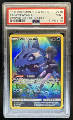 2019 Pokemon SM Cosmic Eclipse Wishiwashi #240/236 PSA 9 - Image 1